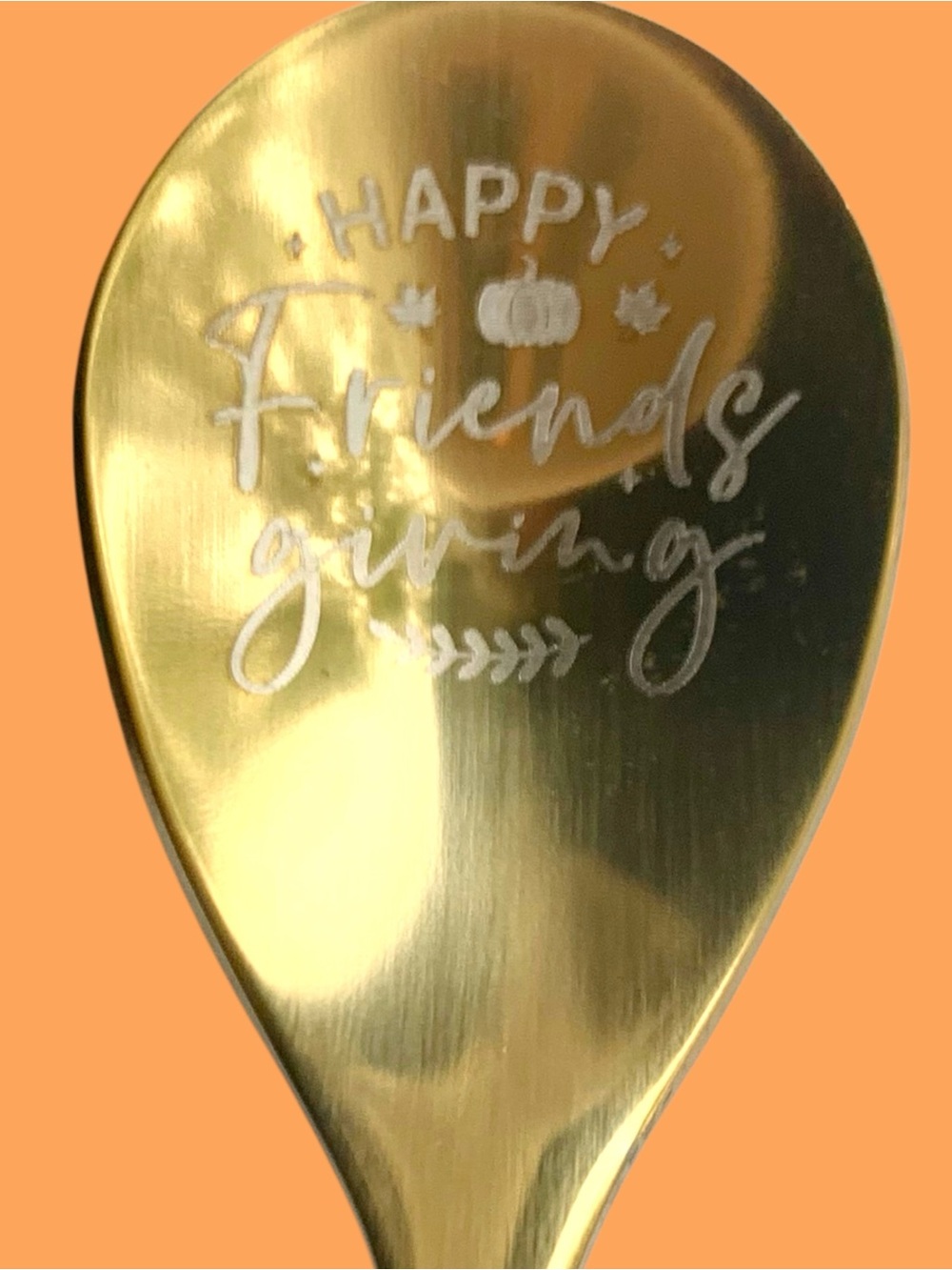 Gold Friendsgiving Decorative Serving Spoon - Festive Friend gift. - Picture 2 of 3